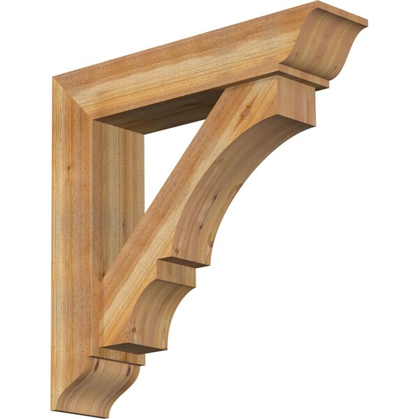 Ekena Millwork Balboa Traditional Rough Sawn Bracket w/ Offset Brace, Western Red Cedar, 8"W x 36"D x 36"H BKT0806X36X36BOA01RWR - main